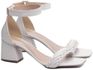 Sandália Salto Bloco Grosso Baixo Off White