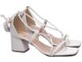Sandália Salto Bloco Grosso Baixo Off White