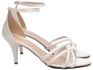 Sandália Salto Fino Baixo Off White