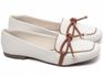 Mocassim Feminino Rasteiro Off White