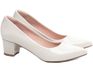 Sapato Scarpin Salto Bloco Grosso Baixo Off White