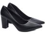 Sapato Scarpin Salto Bloco Grosso Preto