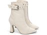 Bota Bico Fino Cano Médio Off White