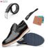 Kit Masculino Brogue + Cinto Couro Preto + Porta Cédulas + Calçadeira