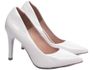 Sapato Scarpin Salto Fino Verniz Off White