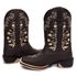 Bota Feminina Country Bordada Natasha Flores Solado Ecco Borracha