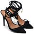 SANDÁLIA SALTO ALTO BICO FOLHA NOBUCK PRETO
