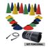 Kit Treino Corda de Pular + 10 Cones + 10 Pratos + Escada Agilidade + Colchonete Profissional