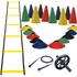Kit Treino Corda de Pular + 10 Cones + 10 Pratos + Escada Agilidade + Roda Abdominal Zuí Brasil
