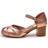 Sapato Feminino Retrô Bahamas Em Couro Legítimo Bronze/Pink