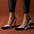 Sapato Feminino Scarpin 182124 Napa Preta e Branca