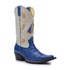 Bota Country Masculina Texana Bico Fino Couro Anaconda PB Azul e Floater Marfim