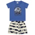 Conjunto Infantil Bebê Menino Camiseta Azul + Short Beach Hawaí