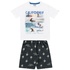 Conjunto Infantil De Menino Fakini Camiseta Branca Surf + Bermuda Moletinho