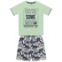 Conjunto Infantil De Menino Fakini Camiseta Verde + Bermuda Catch Waves