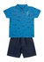 Conjunto Dila Bebê Masculino Camiseta Gola Polo Estampa Peixinhos e Bermuda Jeans