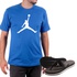 Kit Camiseta Algodão + Chinelo Jordan Azul 