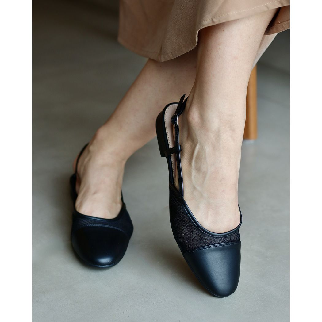SLINGBACK NANDA PRETA COM TELA - ETC. shoes