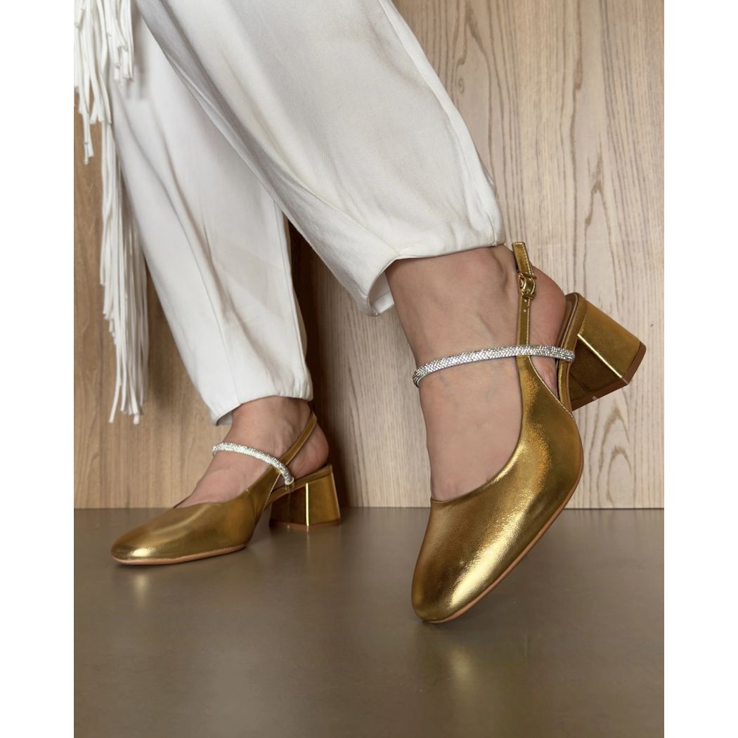 SCARPIN BONECA BRIGITTE DOURADO COM TIRA DE BRILHO... - ETC. shoes