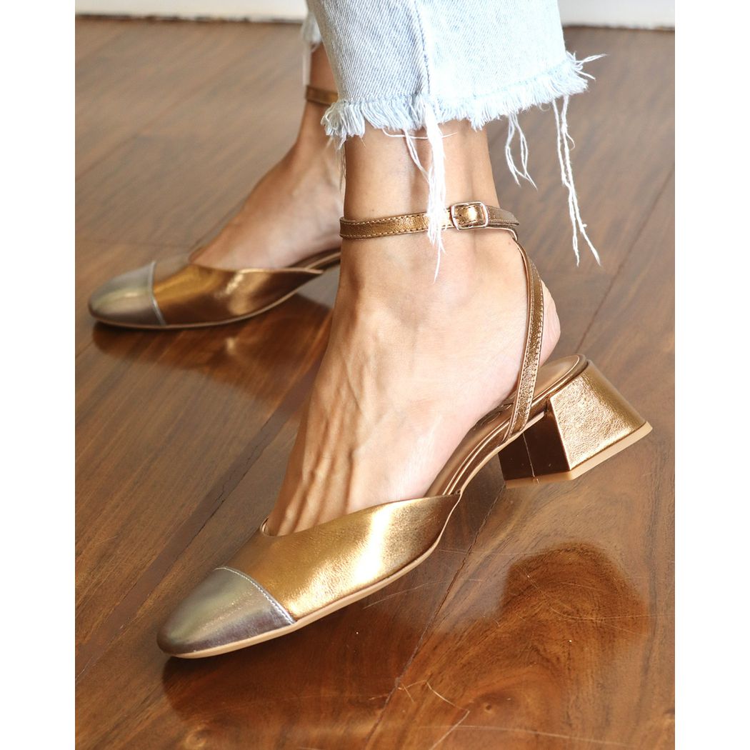 SAPATO CECÍLIA COURO BRONZE E PRATA - ETC. shoes