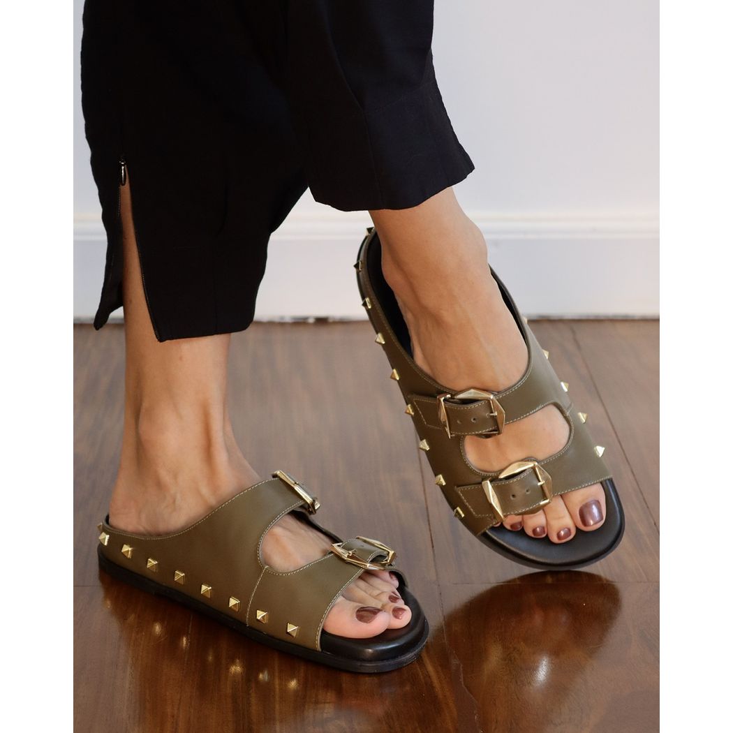 PAPETE LAVÍNIA COURO OLIVA - ETC. shoes