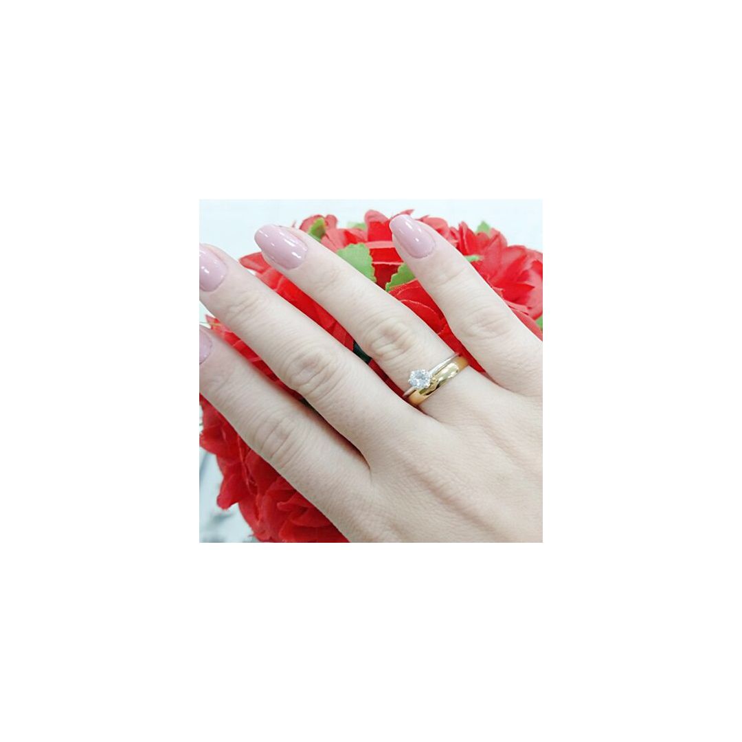 Aliança de Ouro 18k O PAR + ANEL DE PRATA OFERTA