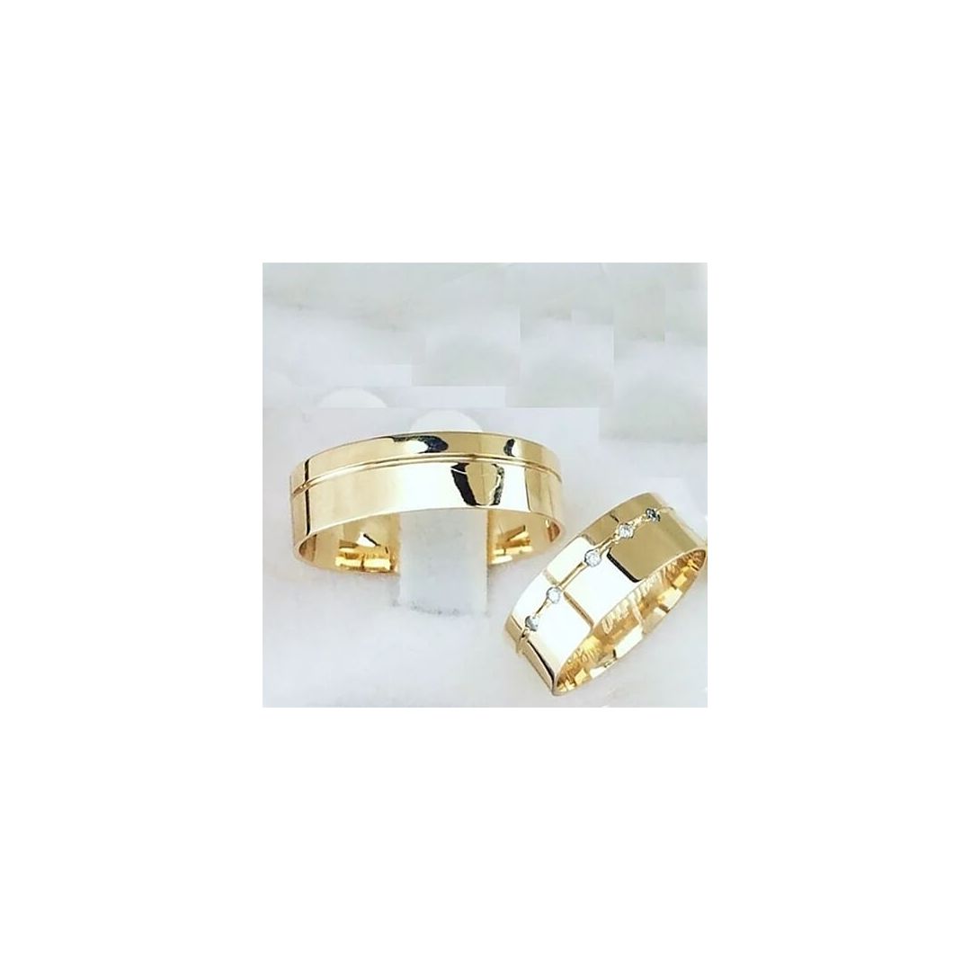 Aliança de Ouro 18k O PAR - RJ57 - ALIANÇAS RAINHA VIRTUAL 