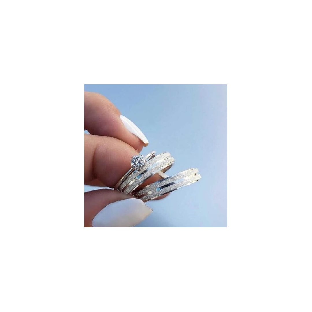 Aliança de Prata O PAR + ANEL - OFERTA - ALIANÇAS RAINHA VIRTUAL 