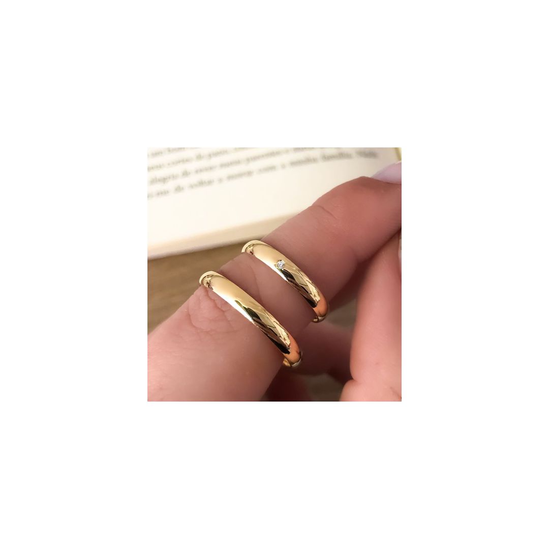 Aliança de Ouro 18k O PAR - RJ6201 - ALIANÇAS RAINHA VIRTUAL 