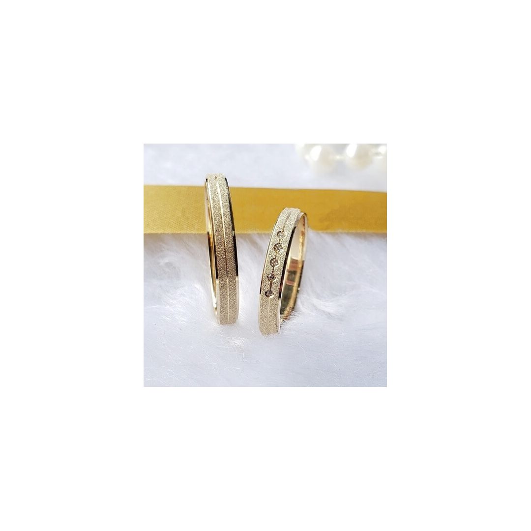 Aliança de Ouro 18k O PAR - RJ698 - ALIANÇAS RAINHA VIRTUAL 