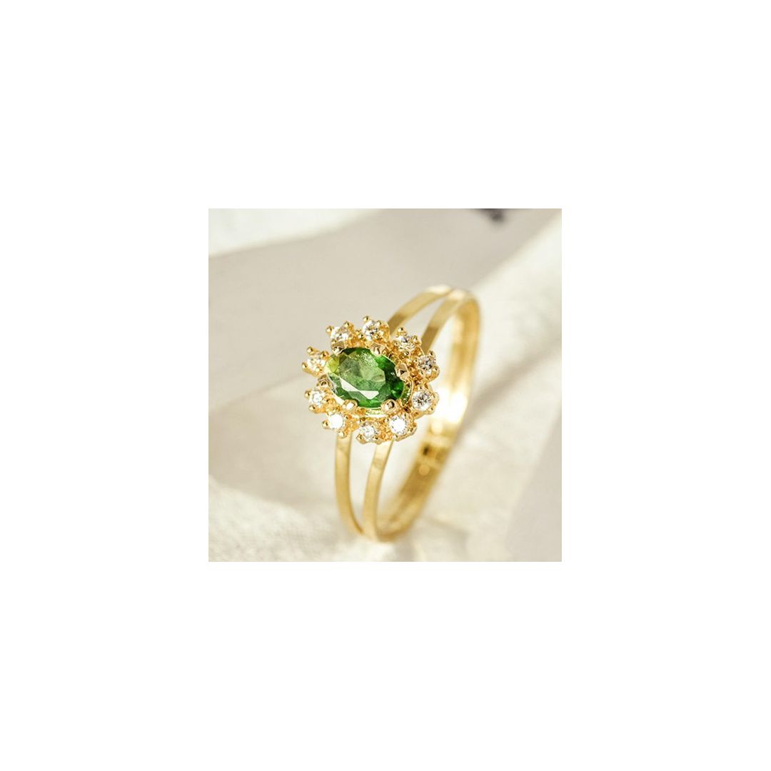 Anel de Formatura 18K PEDRA NATURAL - CH44D - ALIANÇAS RAINHA VIRTUAL 