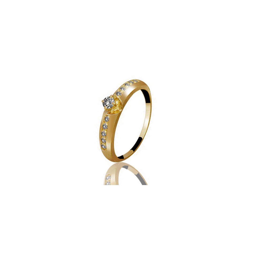 ANEL DE OURO AMARELO 18K - ARIEL - AN10 - NATURAL - ALIANÇAS RAINHA VIRTUAL 