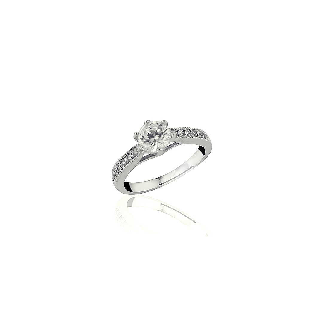 ANEL DE OURO 18K - JASMIM OURO BRANCO - ALIANÇAS RAINHA VIRTUAL 
