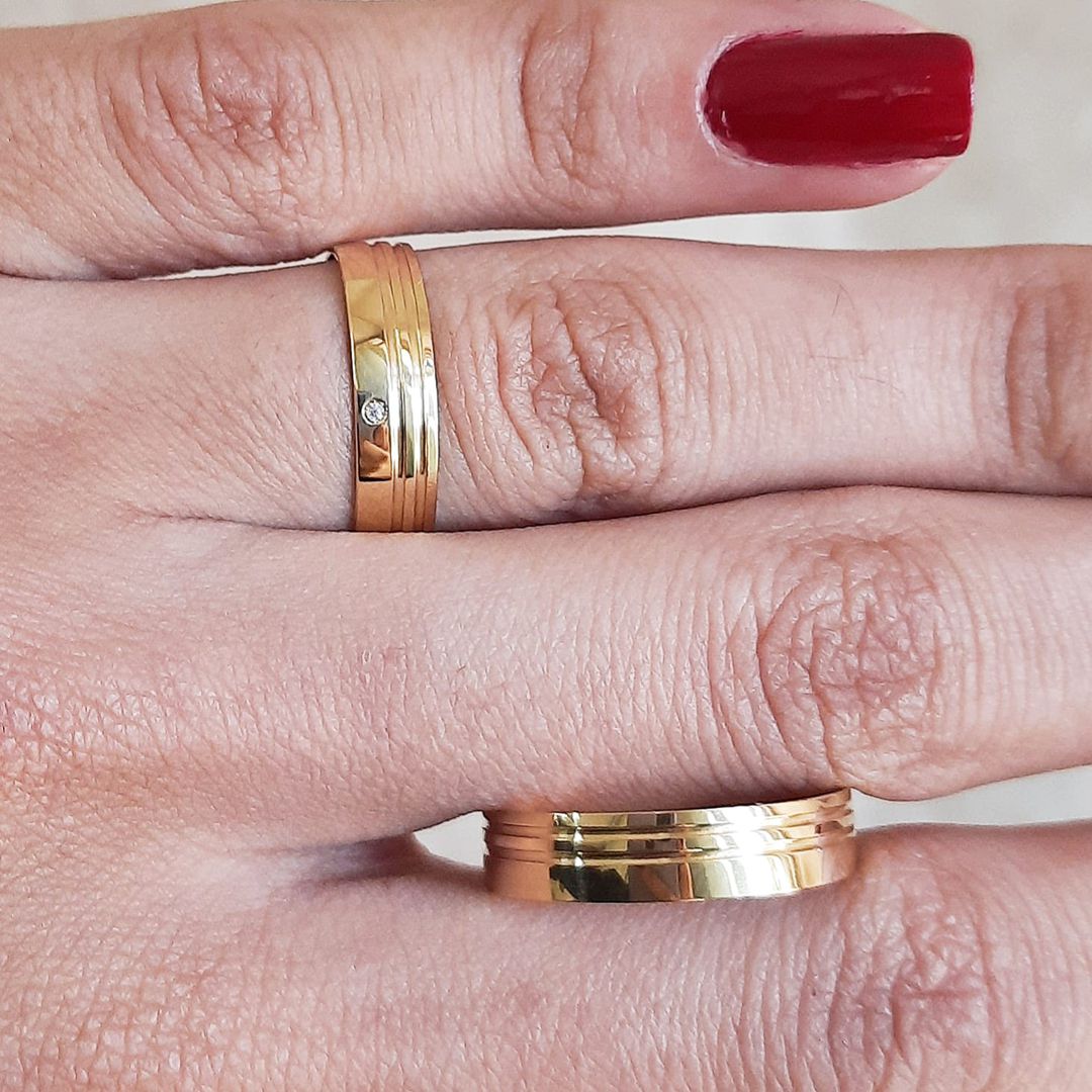 Aliança de Ouro 18k O PAR 