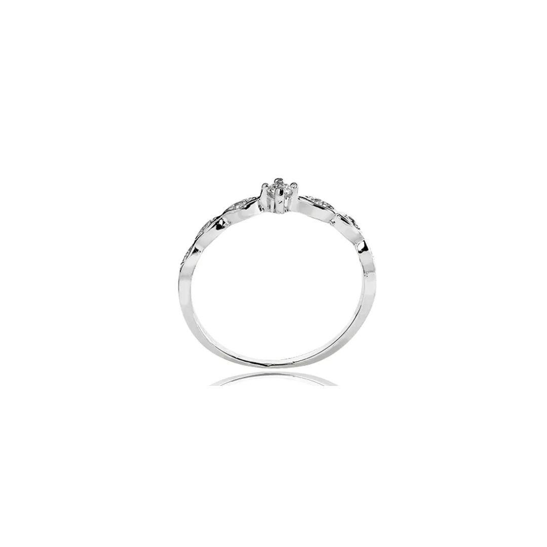  ANEL DE OURO BRANCO 18K - ADELE