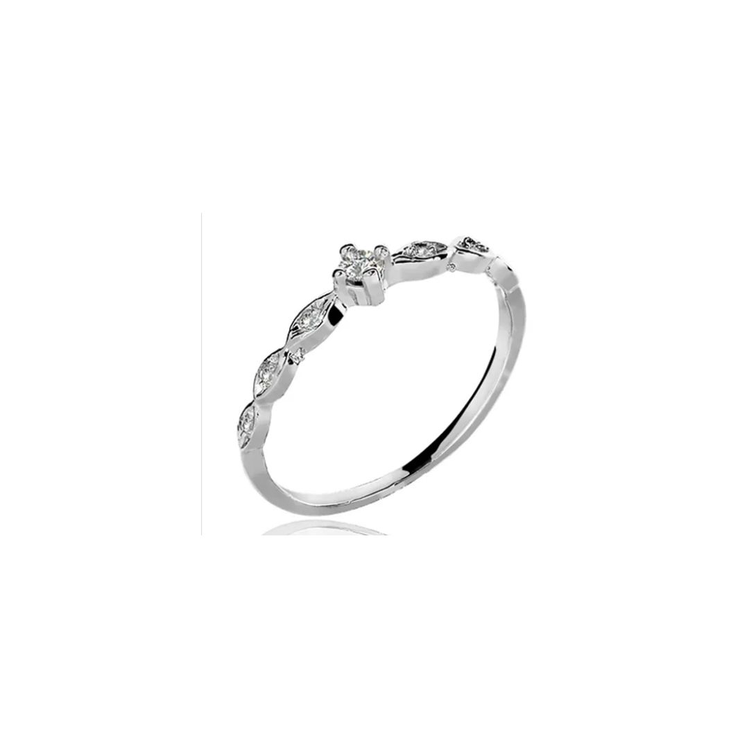  ANEL DE OURO BRANCO 18K - ADELE