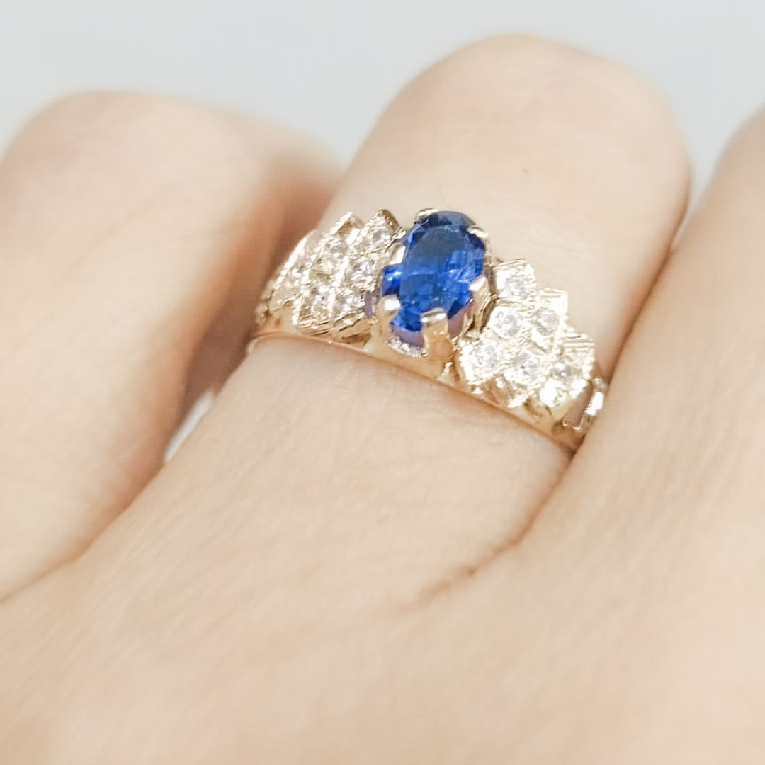 Anel de Formatura em Ouro 18k PEDRA NATURAL