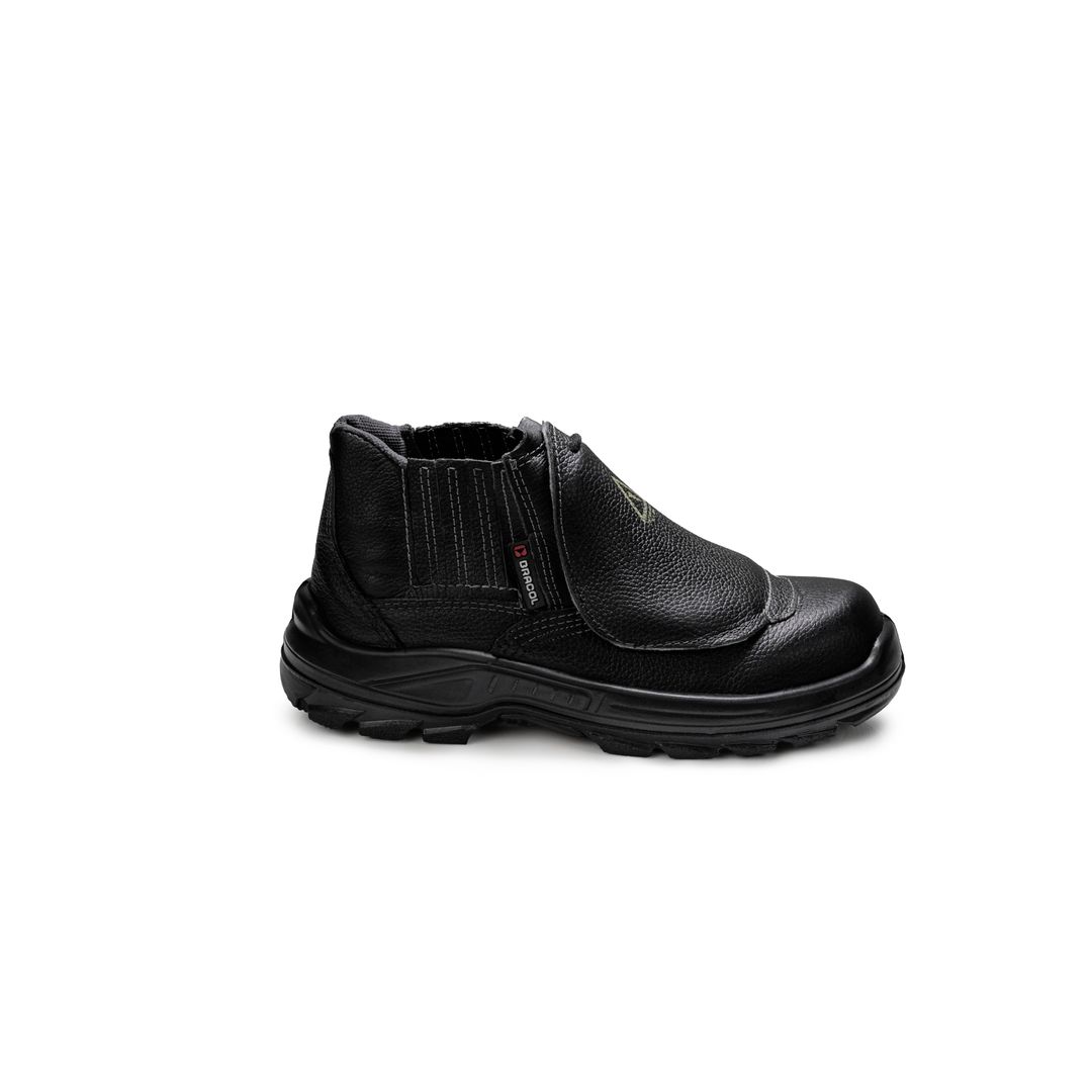 BOTINA STONE PRETA ELASTICO COURO FLOR BICO COMPOSITE PU BIDENSIDADE (PRP)