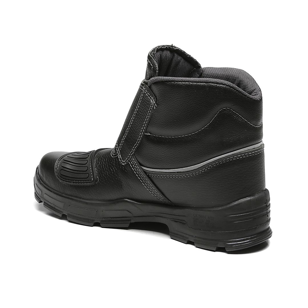 BVEB BOTINA VELCRO COURO HIDROFUGADO PRETA MOTOCICLISTA
