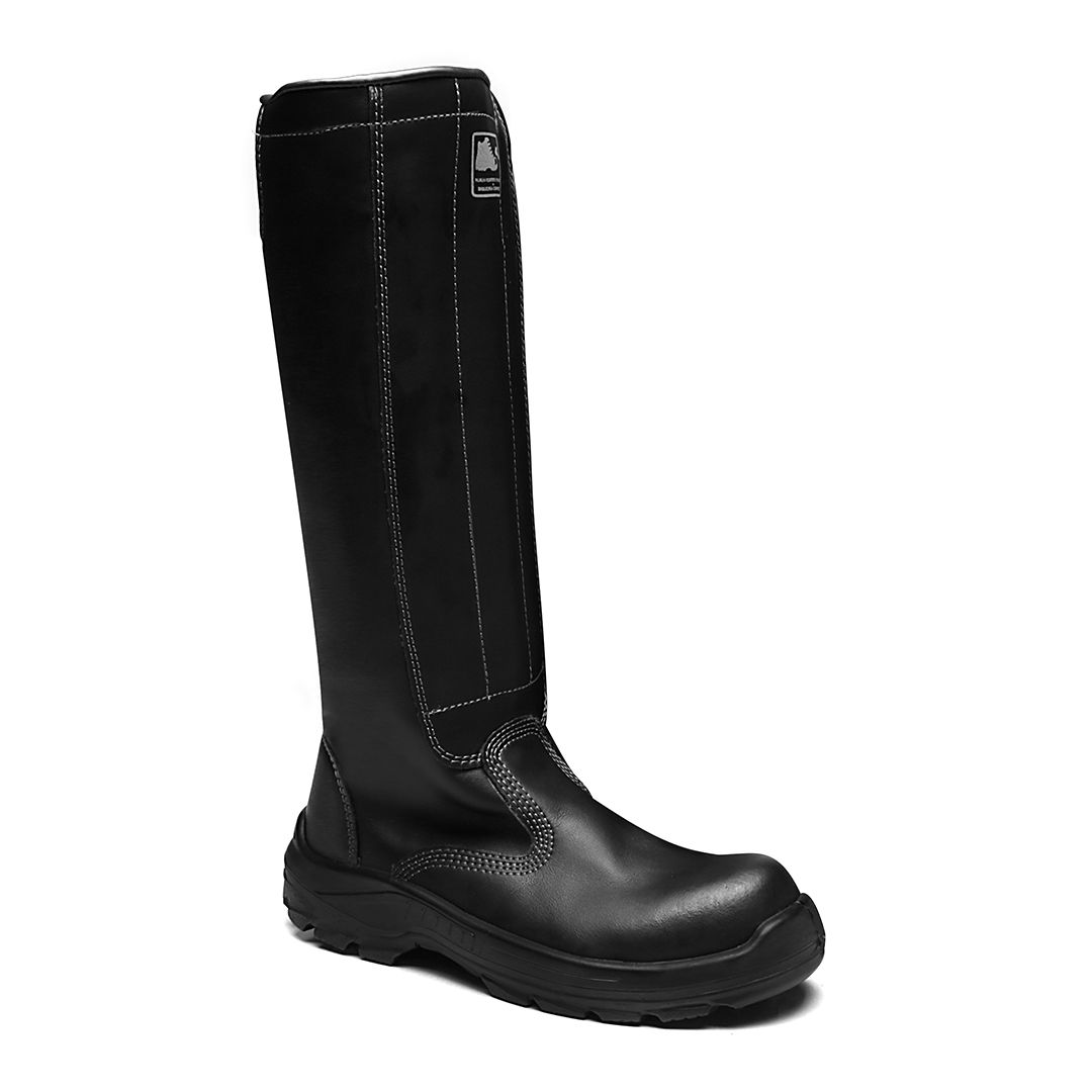 BYCM BOTA ZÍPER MICROFIBRA PRETA COMPOSITE MATEIRA