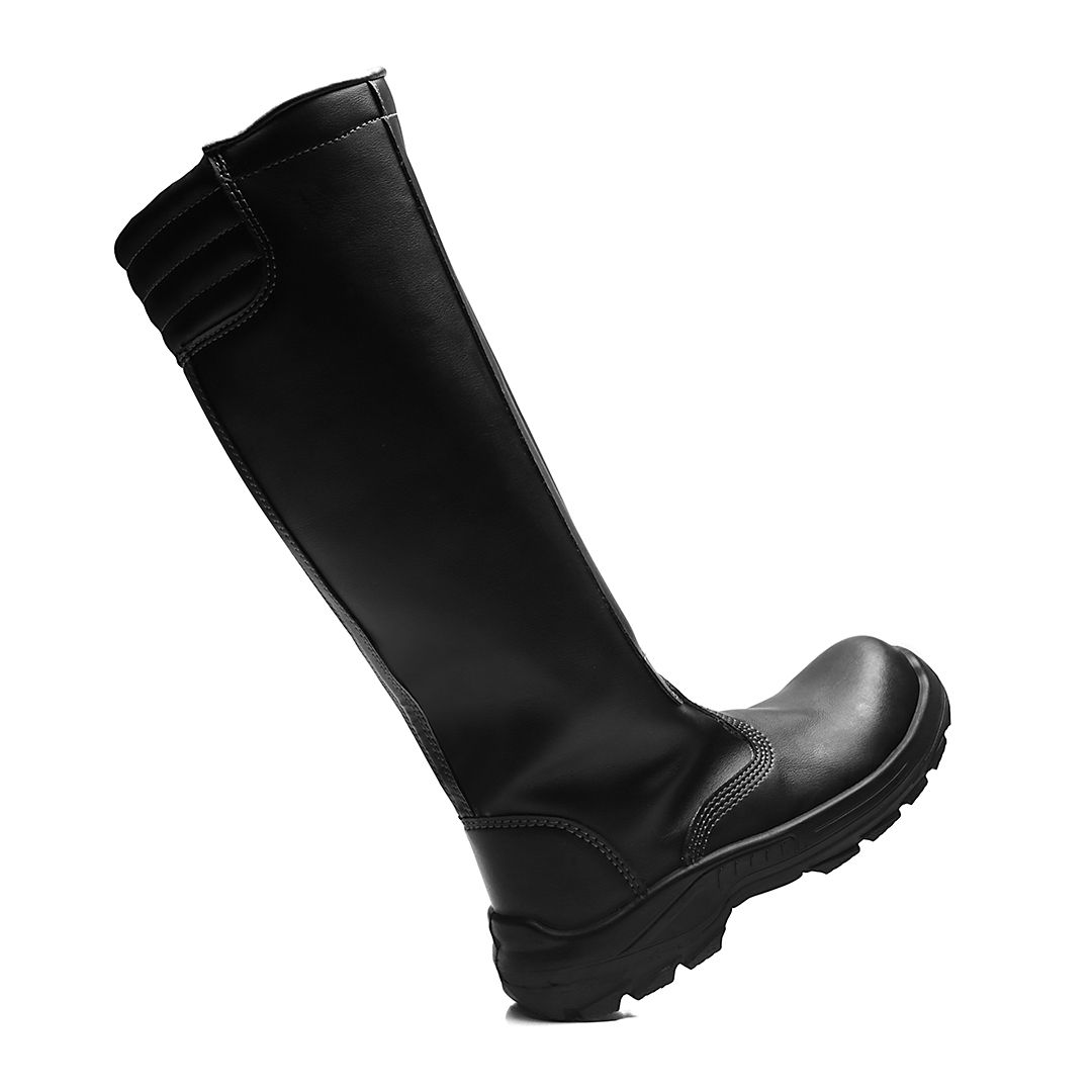 BYCM BOTA ZÍPER MICROFIBRA PRETA COMPOSITE MATEIRA