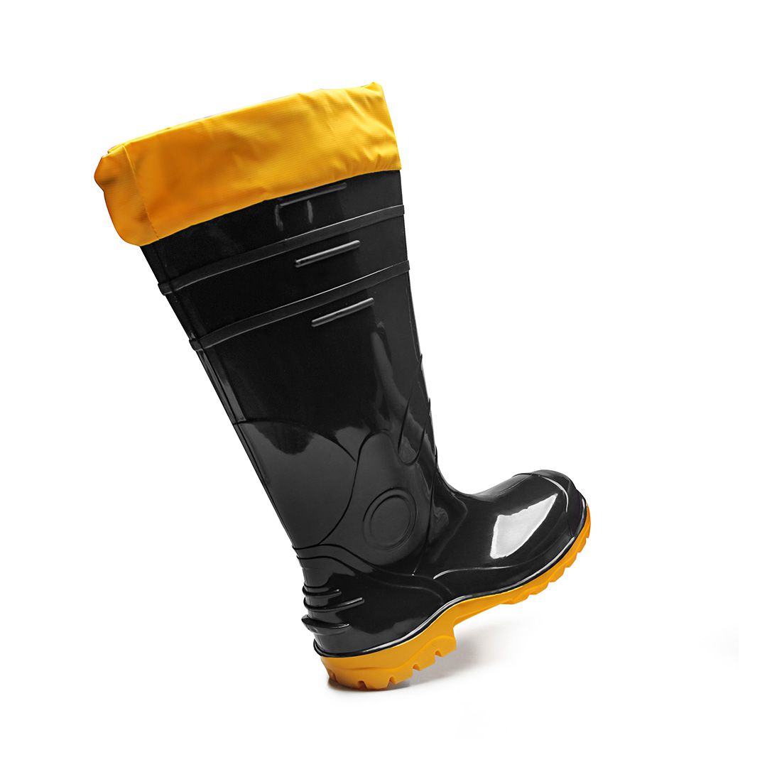 ACQUA LEV LONGA PRETA SOLADO AMARELO COM FORRO 