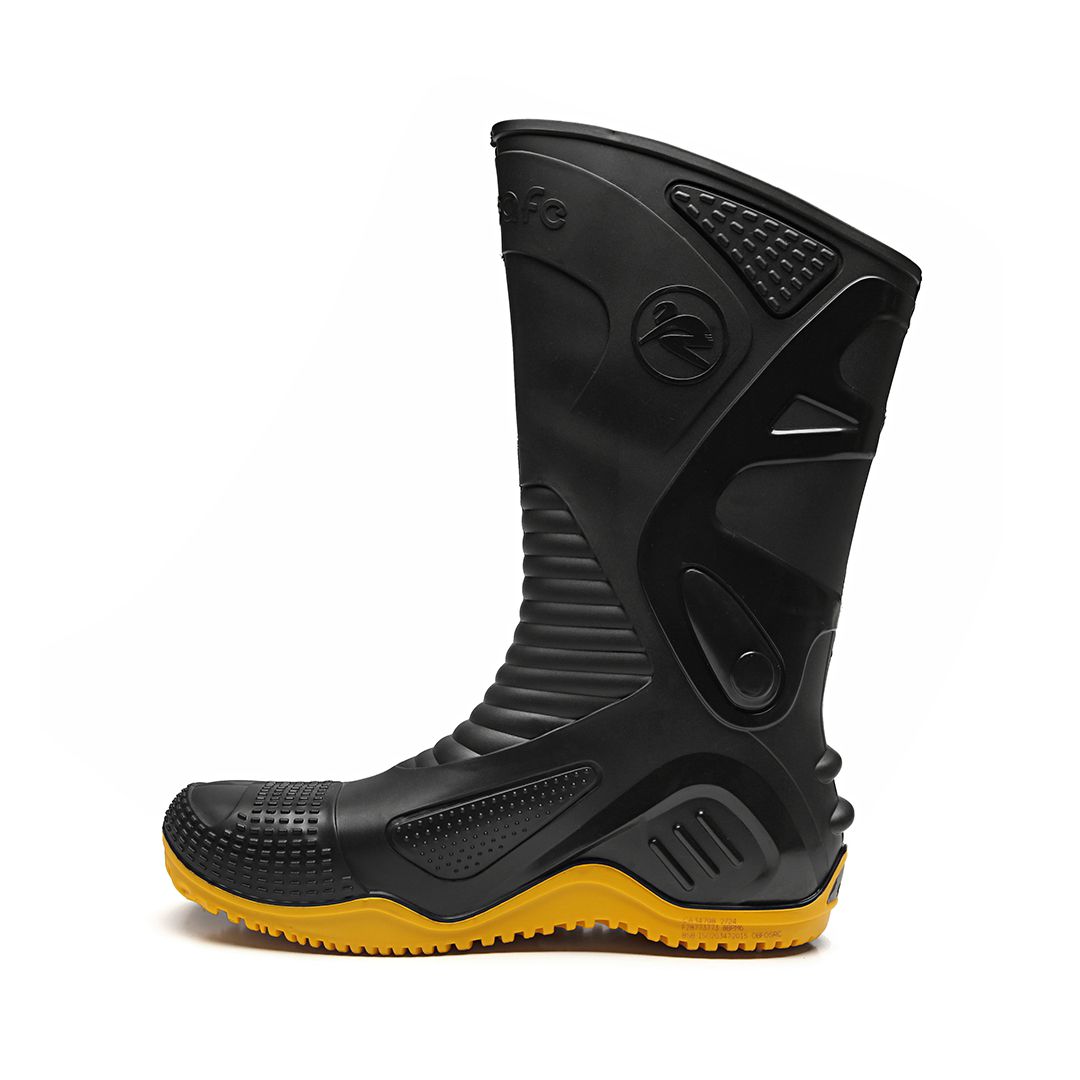 MOTOSAFE CURTA PRETA COM SOLADO AMARELO COM FORRO