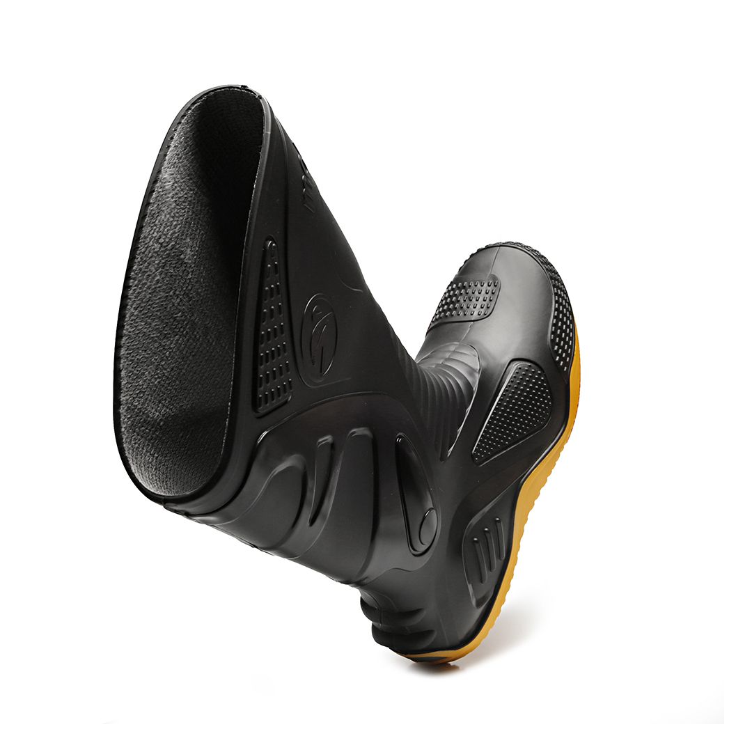 MOTOSAFE CURTA PRETA COM SOLADO AMARELO COM FORRO