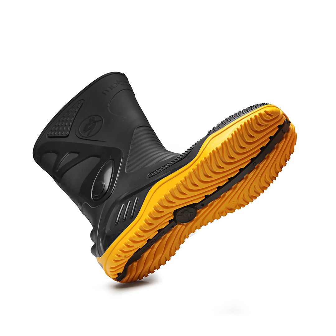 MOTOSAFE CURTA PRETA COM SOLADO AMARELO COM FORRO