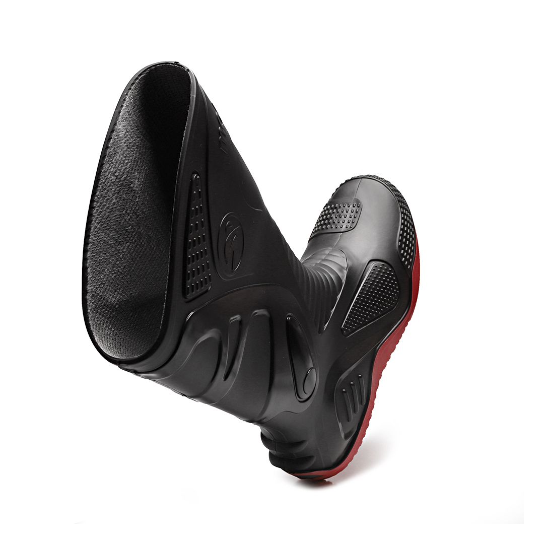 MOTOSAFE CURTA PRETA COM SOLADO VERMELHO COM FORRO