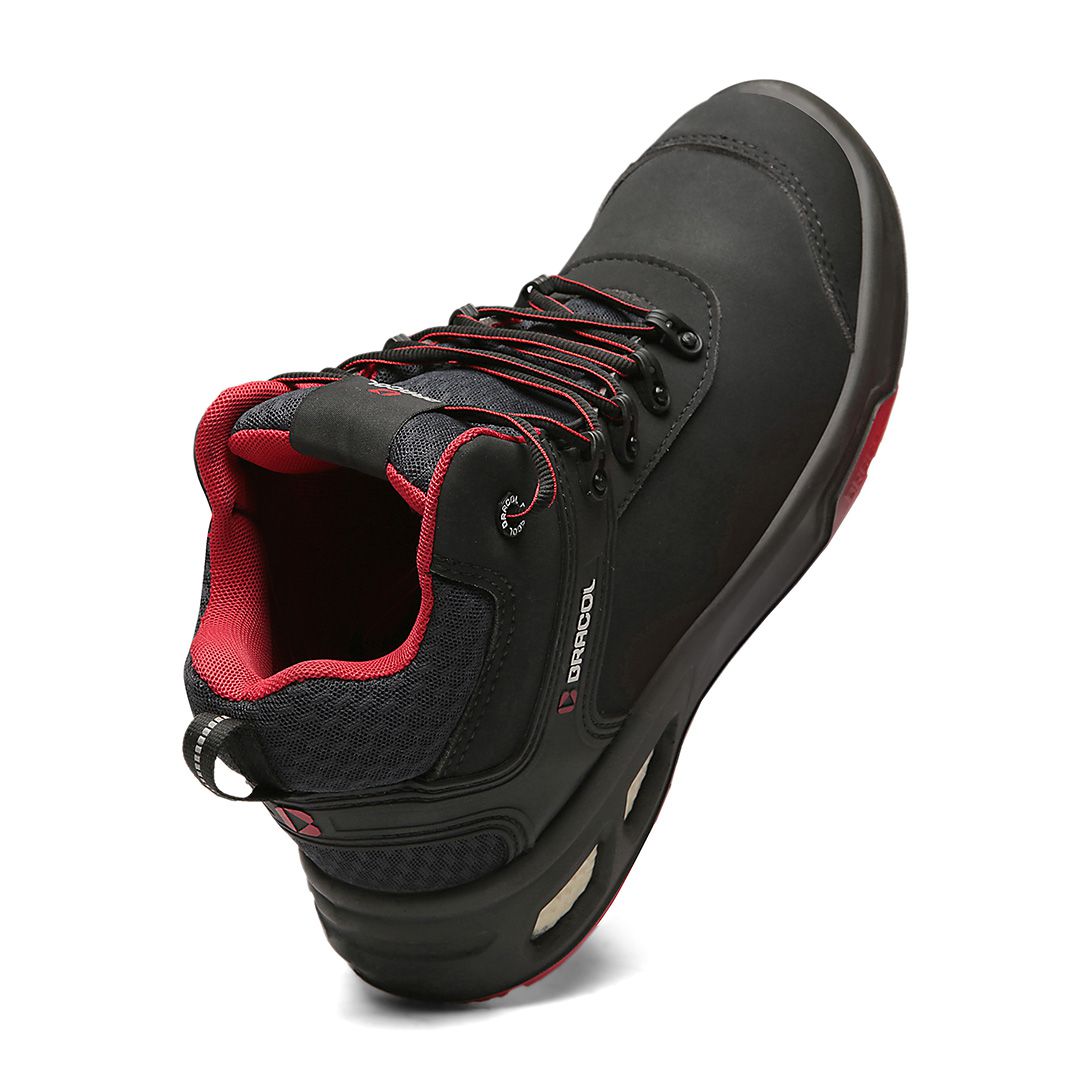 DETROIT PRO BTIM TÊNIS AMARRAR PRETO E VERMELHO MICROFIBRA 