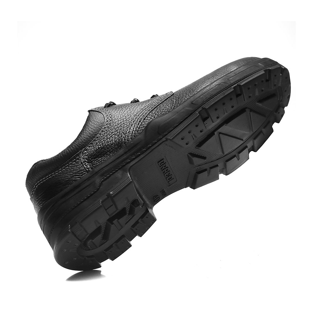 BSAS SAPATO AMARRAR COURO PRETO AÇO