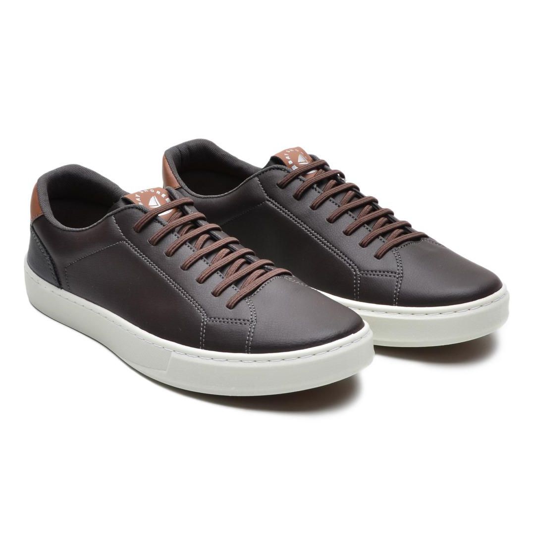 Sapatênis Casual Masculino Couro Sintetico Marrom- REF: 1001 