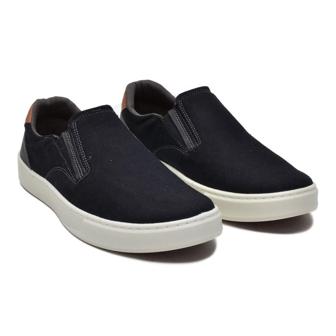 Sapatênis Casual Masculino Slip-On Lona Preto- REF: 1003 